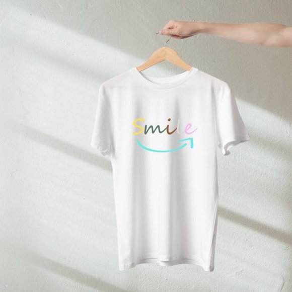 Women's Graphic Print T-Shirt White Cotton Tee, Size Small - Picture 2 of 4